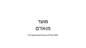 The Appointed Feasts of The LORD Challenge As