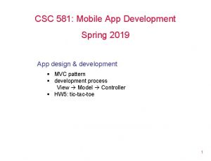 CSC 581 Mobile App Development Spring 2019 App