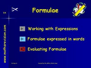 Formulae www mathsrevision com S 4 Working with
