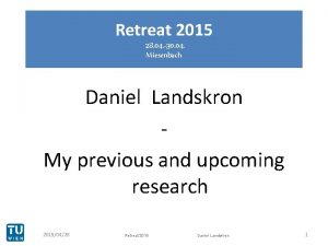 Retreat 2015 28 04 30 04 Miesenbach Daniel