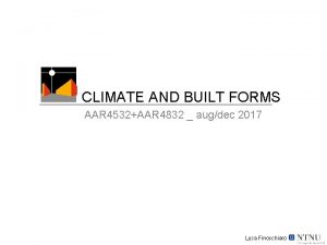 CLIMATE AND BUILT FORMS AAR 4532AAR 4832 augdec