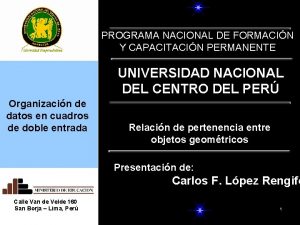 PROGRAMA NACIONAL DE FORMACIN Y CAPACITACIN PERMANENTE UNIVERSIDAD