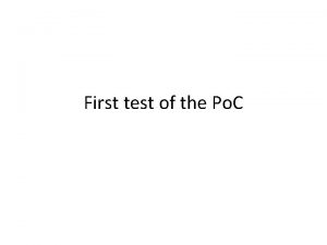 First test of the Po C Caveats I