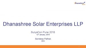 Dhanashree Solar Enterprises LLP Surya Con Pune 2018