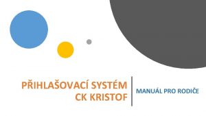 PIHLAOVAC SYSTM CK KRISTOF MANUL PRO RODIE 1