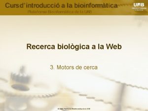 Recerca biolgica a la Web 3 Motors de