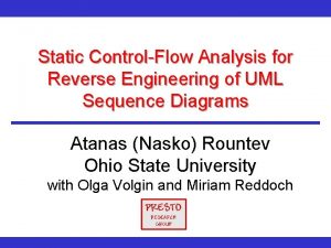 Static ControlFlow Analysis for Reverse Engineering of UML