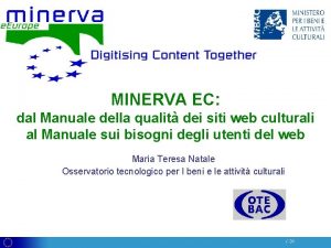 MINERVA EC dal Manuale della qualit dei siti