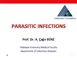 PARASITIC INFECTIONS Prof Dr A ar BKE Yeditepe