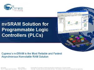 nv SRAM Solution for Programmable Logic Controllers PLCs