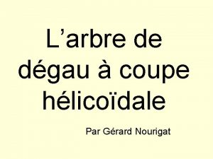 Larbre de dgau coupe hlicodale Par Grard Nourigat