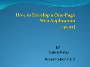 How to Develop a OnePage Web Application 40