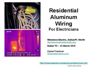 Residential Aluminum Wiring For Electricians Milestone Electric DallasFt