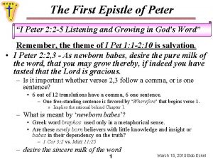 The First Epistle of Peter I Peter 2