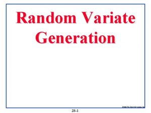 Random Variate Generation 2006 Raj Jain www rajjain