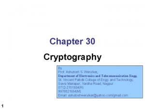 Chapter 30 Cryptography By Prof Ashutosh S Werulkar