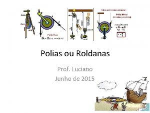 Polias ou Roldanas Prof Luciano Junho de 2015