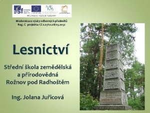 Modernizace vuky odbornch pedmt Reg projektu CZ 1