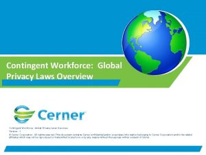 Contingent Workforce Global Privacy Laws Overview Version 1