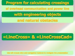 Program for calculating crossings of overhead communication and