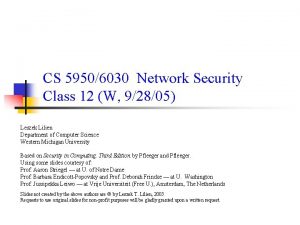 CS 59506030 Network Security Class 12 W 92805