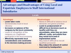 Advantages and Disadvantages of Using Local and Expatriate