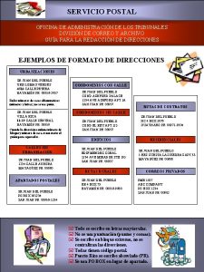 SERVICIO POSTAL OFICINA DE ADMINISTRACIN DE LOS TRIBUNALES