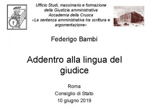 Ufficio Studi massimario e formazione della Giustizia amministrativa