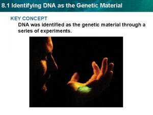 8 1 Identifying DNA as the Genetic Material