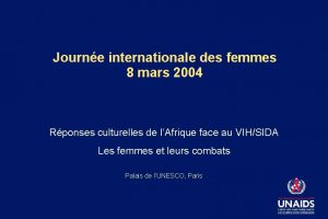 Journe internationale des femmes 8 mars 2004 Rponses