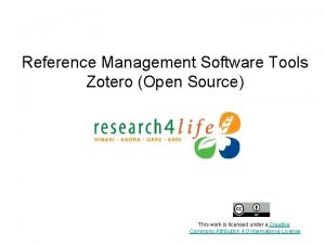 Reference Management Software Tools Zotero Open Source This