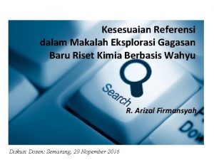 Kesesuaian Referensi dalam Makalah Eksplorasi Gagasan Baru Riset