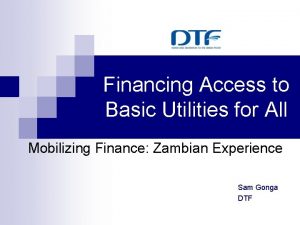 Financing Access to Basic Utilities for All Mobilizing