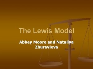 The Lewis Model Abbey Moore and Nataliya Zhuravleva