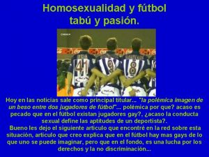 Homosexualidad y ftbol tab y pasin Hoy en