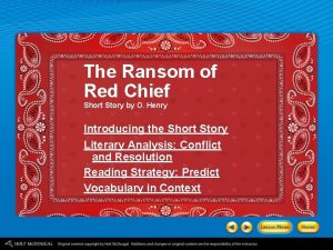 The Ransom of Red Chief Short Story by