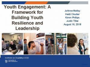 Youth Engagement A Framework for Building Youth Resilience