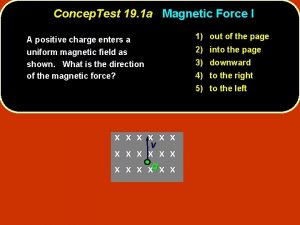 Concep Test 19 1 a Magnetic Force I
