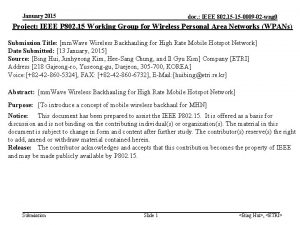 January 2015 doc IEEE 802 15 15 0009