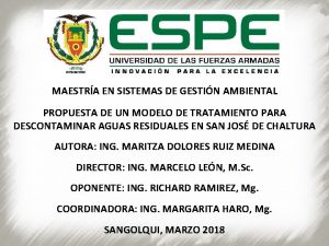 MAESTRA EN SISTEMAS DE GESTIN AMBIENTAL PROPUESTA DE