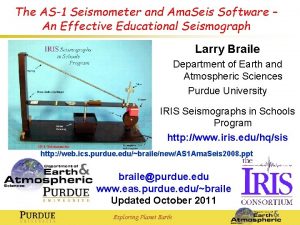 The AS1 Seismometer and Ama Seis Software An