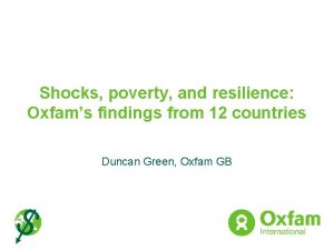 Shocks poverty and resilience Oxfams findings from 12