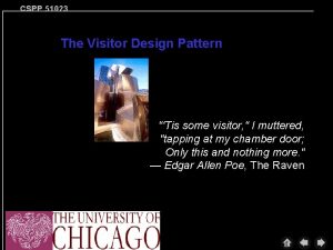 CSPP 51023 The Visitor Design Pattern Tis some