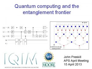 Quantum computing and the entanglement frontier John Preskill