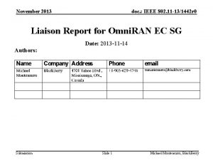 November 2013 doc IEEE 802 11 131442 r