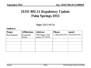 September 2012 doc IEEE 802 18 120089 r