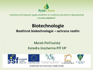 mezioborov integrace vuky zamen na rostlinnou biochemii a