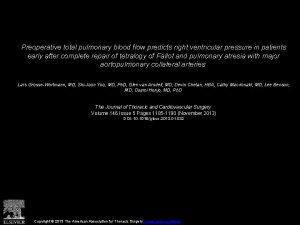 Preoperative total pulmonary blood flow predicts right ventricular