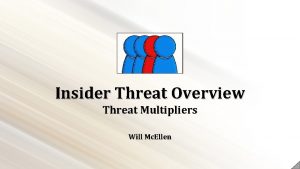 Insider Threat Overview Threat Multipliers Will Mc Ellen