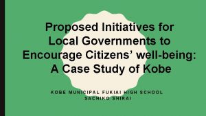 Proposed Initiatives for Local Governments to Encourage Citizens